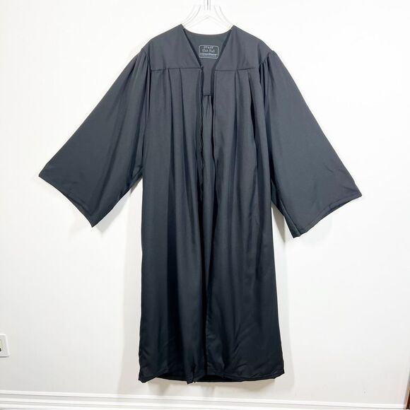 Oak Hall GreenWeaver Black Graduation Commencement Cap Gown Zipper Fit 6'6"-6'8" - Picture 6 of 11